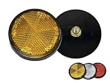 AUTOMAX izumi 丸型リフレクター 60ｍｍ (オレンジ) 2個セット Eマーク付き 車検対応 側方反射器 反射警告 バイク 自転車 車 電動バイク オートバイ マーカー 反射板 レフ版 アンバー 柿