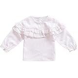 MIOIM ベビー服 女の子 Tシャツ 長袖 フリル袖 ワンカラー 可愛い キッズ ブラウス 通園 発表会 カジュアル 普段着 6ヶ月-3歳