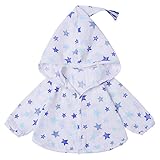 ベビー服 夏 冷房対策 エアコン室 長袖 子供 日焼け止め 軽量 薄手 コットン100%(青い星柄 70)