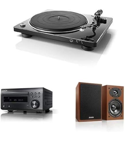 DENONのレコードプレーヤー Amazon.co.jp: Denon レコードプレーヤーセット [DP-450 + RCD-M41 +