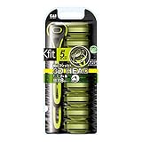 貝印 Xfit カミソリ 替刃 8個付 メンズ 剃刀 ひげそり T字 5枚刃