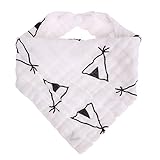 Domybest よだれかけ スタイ 三角　ベビー　ホワイト　よだれカバー　よだれスカーフ　食事エプロン　ベビーキャリア用　よだれパッド　新生児 baby 出産祝い ギフト (C)