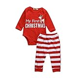 nijuh ロンパース パンツ セット 2点セット クリスマス ベビー ボーダー (70)