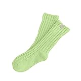 Plus Nao(プラスナオ) 子供用 靴下 ソックス クルーソックス シンプル 無地 バイカラー コットン 女の子 男の子 ベビー キッズ 下着 くつ下 7-10歳 ライトグリーン