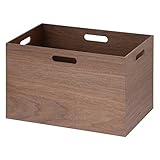 不二貿易 スタッキングボックス L-H 突板 ブラウン 14053