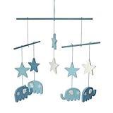 Blue Elephant Wooden Mobile By Gisela Graham by Bobfriend