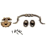 2個入りセット アンティーク調 プルハンドル &ボックスバックル 装飾 手芸 手作り パーツ 金具 ネジに付き