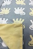 Baby Thro Bazaar Elephants Decorative Microplush Baby Throw 30" X 40" - Yellow & Gray by Baby Thro [