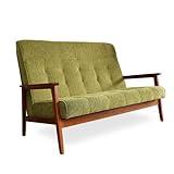 アンティーク風 二人掛けソファ ハイバック ファブリック JADE ジェイド ソファ ハイバックソファ ハイバックタイプ 二人掛け グリーン 北欧 北欧風 アンティーク おしゃれ ソファー アンティーク調 2人掛け 木肘 2P かわいい