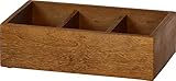 不二貿易 木製スタッキングボックス 3仕切り付 ブラウン 31599
