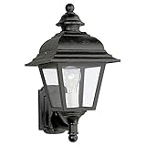 Sea Gull Lighting 8815-12 Outdoor Sconce with Clear?Glass Shades, Black Finish [並行輸入品]