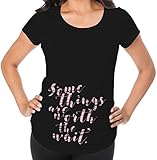 AwkwardスタイルSome Things Are Worth The Wait Inspirational妊娠発表マタニティTシャツ新しいママギフト US サイズ: 3L カラー: ブラック