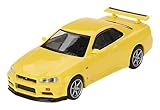 MINI GT 1/64 ニッサン スカイライン GT-R R34 Vスペック ライティングイエロー (右ハンドル) 完成品