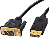 Displayport VGA 変換 ケーブル 1.8m 標準 DP-VGA ケーブル 1080P デュアル ディスプレイ 対応 堅牢化仕様 金メッキ コネクタ DP to VGA オス オス