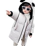 【DELIA】 綿入れの上着 女の子 子供服 新型冬服 男女童の赤ちゃん 棉服綿入れ ロングコート厚 (90, ホワイト)