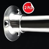 Alise 2個ステンレススチールシャワークローゼットロッドフランジソケットブラケットホルダー25 mm / 1インチ径、fl3001 – 2p Brushed Finish