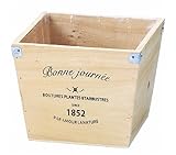 GREEN HOUSE Logo wood planter N (ナチュラル) (165×165×140mm) 3076-C