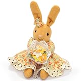 綿付き 手芸キット 小さなぬいぐるみ おすわり花うさぎ 明るいオレンジ ハンドメイド 手作りキット 1005002