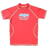 AQA キッズ・ジュニア用水着 アクア 半袖ラッシュガード sw1840 160cm チェリーピンク