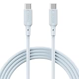 アドテック やわらかい シリコン 素材 USB Type-C ケーブル 1.0m 100W 5A対応 USB2.0 絡まない 高耐久 eMarker搭載 PD 充電 高速充電 急速充電 急速 データ転送 ノートPC MacBook iPhone17 Android Galaxy 1m スマホ タブレット パステル ブルー APC-V1010SCC-U2-BL