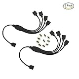 2 pcs black 4 Pins LED Splitter Cable LED Strip Connector 4 Way Splitter Y Splitter for One to four 