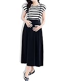 (バギオ) baggio レディース 授乳口 ファスナー マタニティ ワンピース ロング ボーダー (02.L)