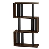 白井産業【SHIRAI】ジグザグラック 本棚 パーティション コビナス ダークブラウン 幅約60cm 高さ約107cm COB-1160DK