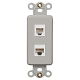 壁プレートデータと電話挿入 Combo- Telephone / Ethernet グレー AT-PHDTG