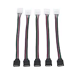 Hommy [5個セット] RGB LEDテープライト用 5050 延長コネクター (4Pin用） 13cm 半田付け不要 LEDテープライトのレイアウト用延長ケーブル