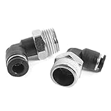uxcell クイック継手 コネクタ 5個入り 3/8BSPオスー6mm 空気圧 ブラック