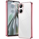 ZTE Libero 5G IV ケース クリア nubia Ivy A302ZT ケース リベロ5g IV スマホケース リベロ5g4 Z6561J カバー 耐衝撃 可愛い 透明 ソフト TPU ストラップホール付き(ローズゴールド)