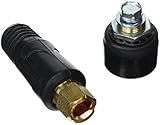 uxcell 溶接コネクター　接続コネクター　2個 DKJ35-50mm2　ブラック　ゴールドトーン　プラスチック
