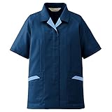 VERDEXCEL ESD レディース 半袖スモック VELS77 ネイビー 17号