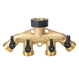 OUNONA 4ウェイガーデンホーススプリッタアウトドアユーティリティホースコネクタアウトドアタップとガーデンホース用水管マニホールド灌漑給水