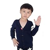 Kayiyasu カイヤス キッズ カーディガン 子ども セーター ニット カットソー スウェット トレーナー Vネック 前開き 021-xcfz-17104(4Y（110cm） ブラック )