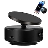 SUANES 車載用スマホホルダー 強力マグネット搭載 真空吸着 360度回転 マグリング付属 車用スマートフォンホルダー magsafe対応 スマホスタンド マグネット 真空 スマホホルダー 磁気式車用吸盤ホルダ 電動 家庭用/車用 携帯ホルダー IP-hone/Androidなど全機種対応（非ワイヤレス充電） (ブラック)