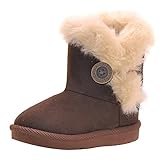 Nice Days（ナイス　ディズ） キッズ&子供用 スノーブーツ シューズ 保暖 防寒 可愛い 裏ボア加工 もこもこ 保暖 防寒 ソフト 暖かい (34, ブラウン)