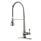 VCCUCINEモダンpull-outキッチン蛇口with Pull Down Sprayerなし、デッキプレート含ま WTVC007LWT-D