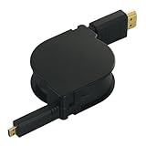 iBUFFALO スマートフォンケーブル microHDMI 巻取り 1.2m ブラック BSMPC05H12BK