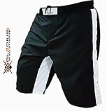 MMAショーツUFCケージFighting Kick Boxing Grapplingタイ式MartialアートブラックandホワイトGladius