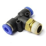 uxcell　空気圧　クイック継手　ジョイント　エア　Tコネクト　ねじ　1/4" PT　ワンタッチ　6mm