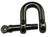Amanaote 304 ステンレス鋼 シャックル 規格サイズ M8 スクリュー ピン D アンカー シャックル D リング 2個パック