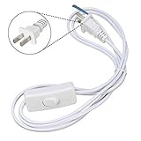 ILS - 1.8M US Plug White Wire Extension Line Cable On Off Switch Power Cord For LED Light Lamp