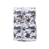 Baby Gear Plush Velboa Ultra Soft Baby Boys Blanket 30 x 40 Grey Camo by Baby Gear
