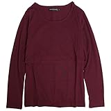 授乳服 長袖 Tシャツ 授乳口付き 無地 長袖Tシャツ 産後対応 マタニティウェア ワイン-M7826 L