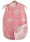 BABY CARE 6重ガーゼスリーパー 纱布襁褓 睡袋 子供パジャマ (ベビー(身長60cm- 80cm), キノコ)