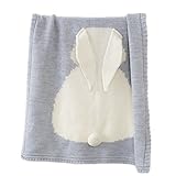 IWELY 　100×80（グレー）うさぎ　ブランケット　ト　欧米風　大人気　　タオルケット　１年中使えるブランケット　ひざかけ　暖かい 柔らかい 昼寝に対応 冷房対策春・夏・秋用 ベッド ソファー用