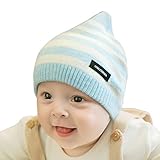 (よキーよ)Yokeeyo ニット帽 毛糸 ストライプ 新生児帽子 ベビー用帽 赤ちゃん キッズ 帽子 かわいい とんがり 男の子 女の子 男女児 秋冬 防寒 スタイリッシュ