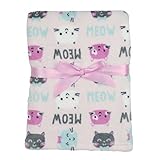 Baby Gear Plush Velboa Ultra Soft Baby Girls Blanket 30 x 40, Meow Cats by Baby Gear [並行輸入品]