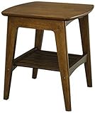 弁天インテリア レトロな雰囲気 木目調サイドテーブル 収納棚付き